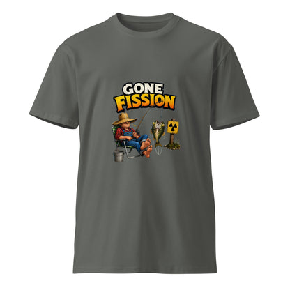 Charcoal Gone Fission unisex premium T-shirt by wayward.biz, front view showcasing modern design and comfortable fit.