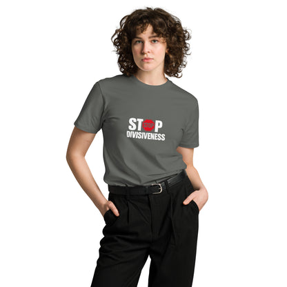 Charcoal unisex premium T-shirt by wayward.biz featuring a simple, stylish front design.