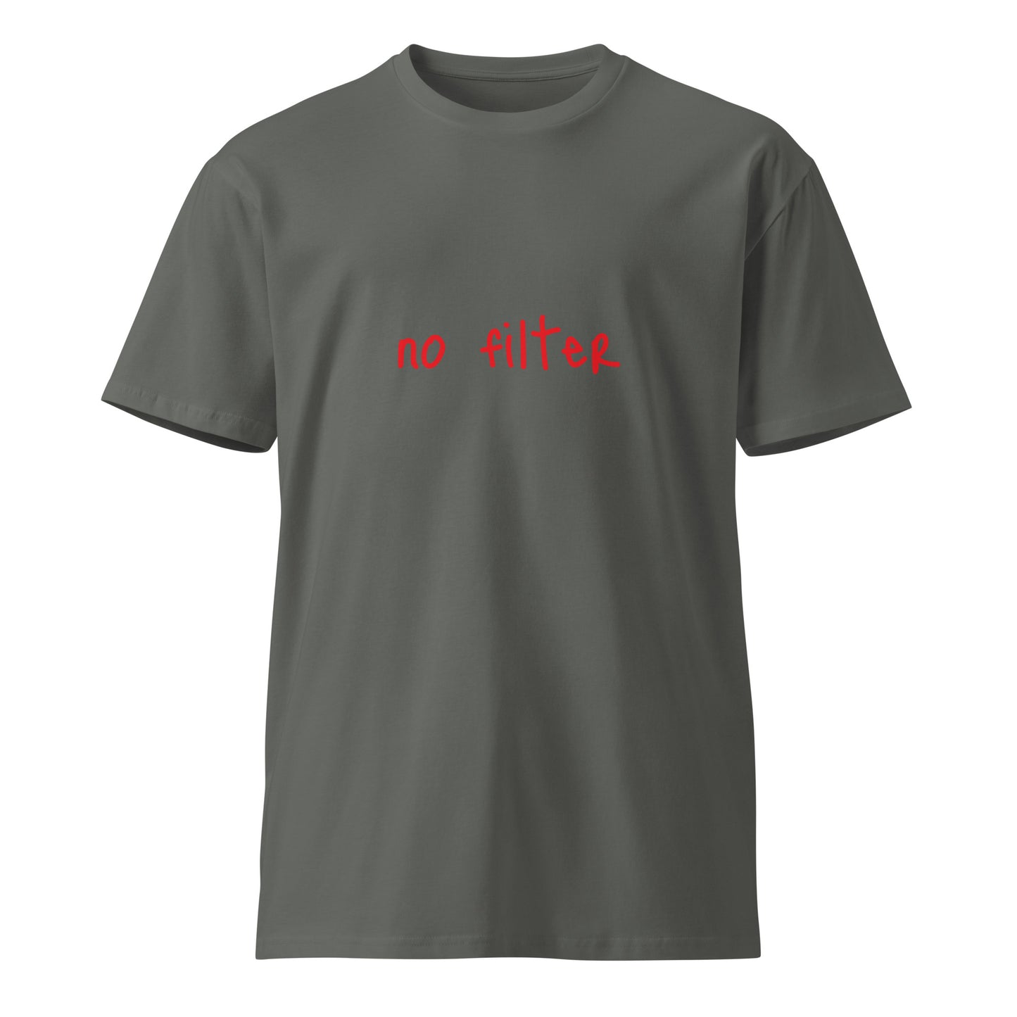 Unisex charcoal premium T-shirt from wayward.biz with a simple front design, made from high-quality fabric for a comfortable fit.