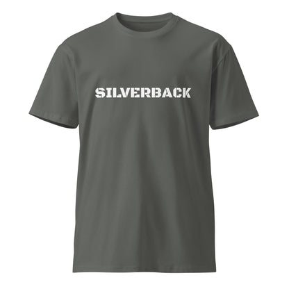 Unisex Silverback premium T-shirt in charcoal with graphic on back, stylish and comfortable unisex T-shirt from wayward.biz.