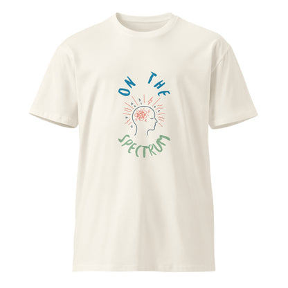 Unisex light ecru premium T-shirt by Wayward.biz, front view showing soft fabric and casual fit.