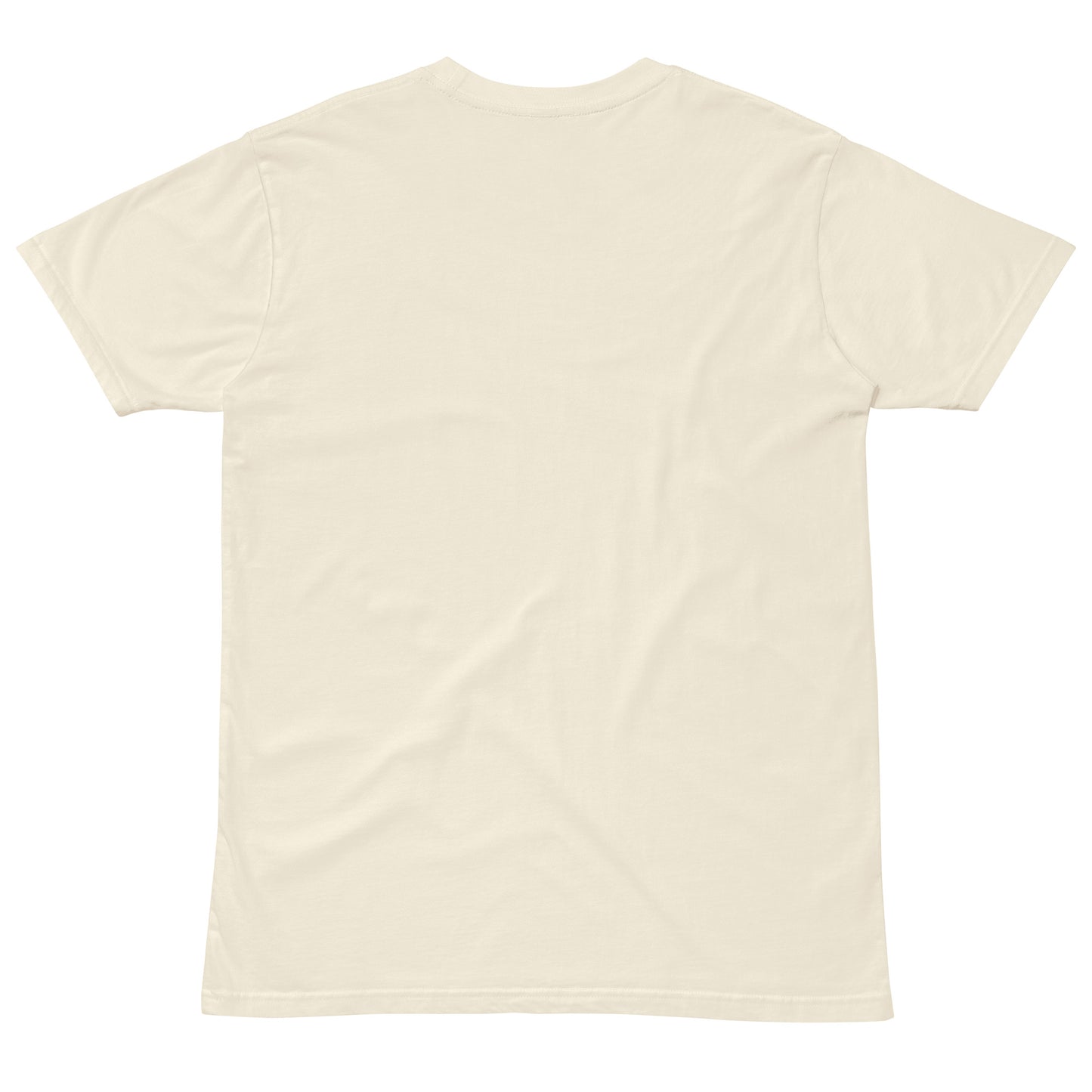 Unisex light premium T-shirt by Wayward.biz, natural color, showing the back view with soft fabric details.