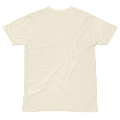 Unisex light premium T-shirt by Wayward.biz, natural color, showing the back view with soft fabric details.
