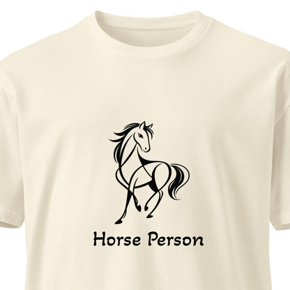 Unisex premium Horse Person T-shirt by wayward.biz featuring a natural front design, comfortable fit, and high-quality fabric.