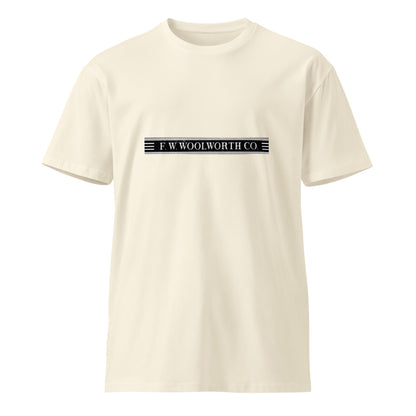 Unisex premium T-shirt by wayward.biz in natural color, front view showing soft fabric and classic fit.