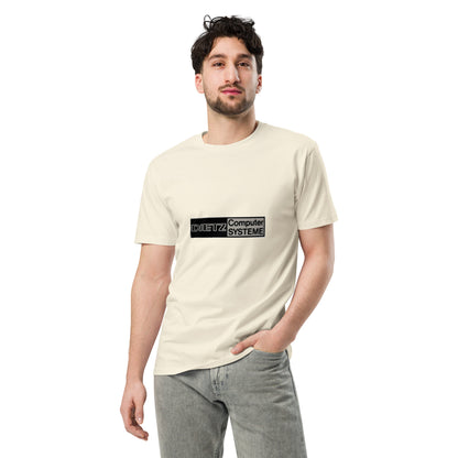 Unisex premium T-shirt by wayward.biz featuring a natural color front view, showcasing comfortable fit and modern style.