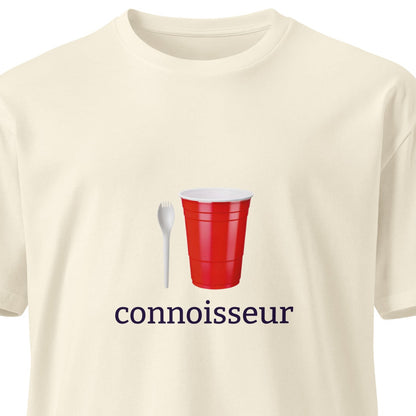 Wayward.biz Connoisseur unisex premium light T-shirt in natural color, front view showcasing soft fabric and modern fit.