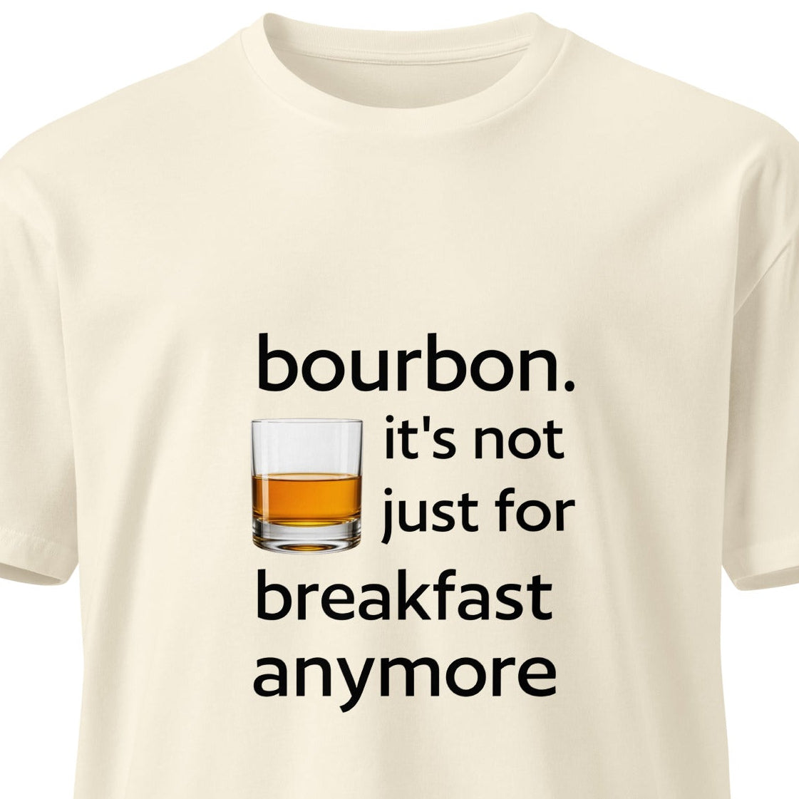 Light unisex bourbon-themed premium T-shirt from wayward.biz featuring a natural front design, perfect for casual wear.