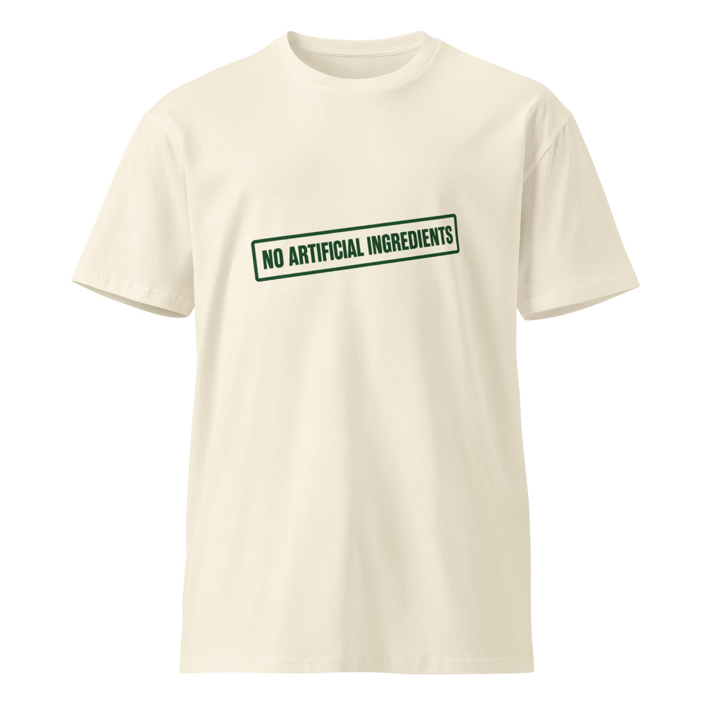 Unisex premium T-shirt from wayward.biz with no artificial ingredients, natural fabric, shown from the front.