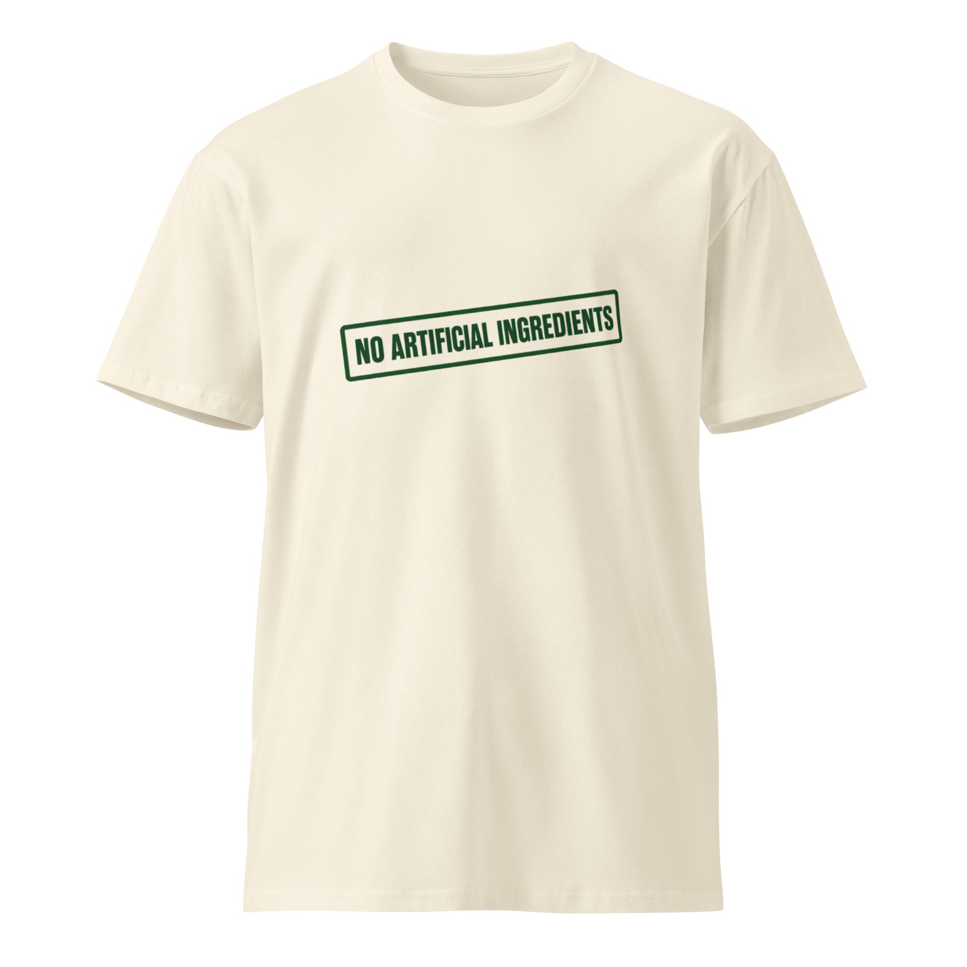 Unisex premium T-shirt from wayward.biz with no artificial ingredients, natural fabric, shown from the front.