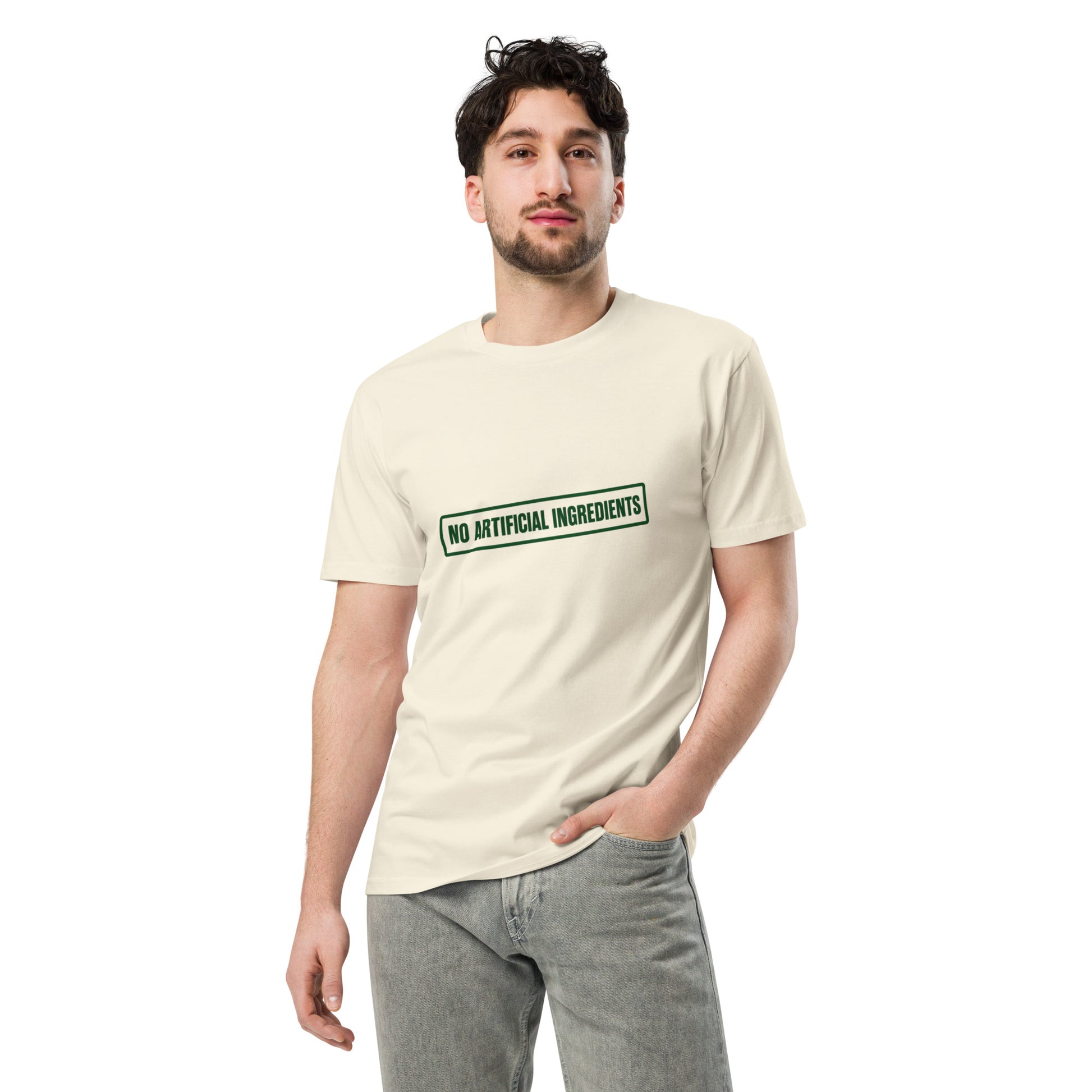 Unisex premium T-shirt from wayward.biz featuring a natural design on the front, made with no artificial ingredients.