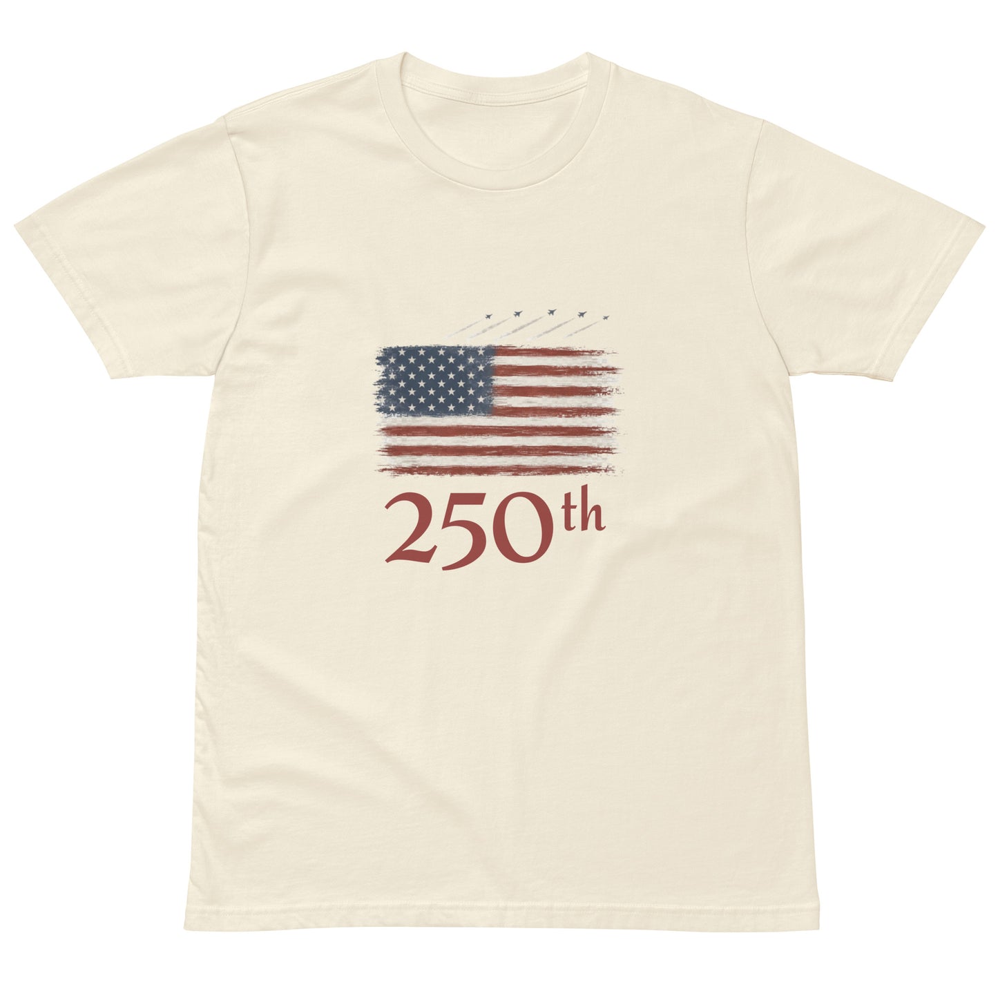 Unisex premium T-shirt by wayward.biz in natural color, front view showing soft fabric and comfortable fit.