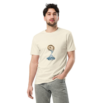 Unisex premium Liquid Time t-shirt by wayward.biz showing natural front view with a clean design and comfortable fit.