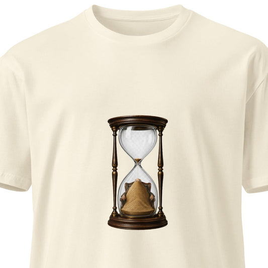 Unisex premium T-shirt by wayward.biz featuring a natural color front view, showcasing a comfortable fit and stylish design.