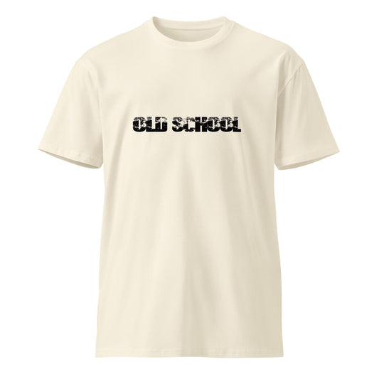Unisex premium T-shirt by wayward.biz in natural color, front view showcasing soft fabric and classic fit.
