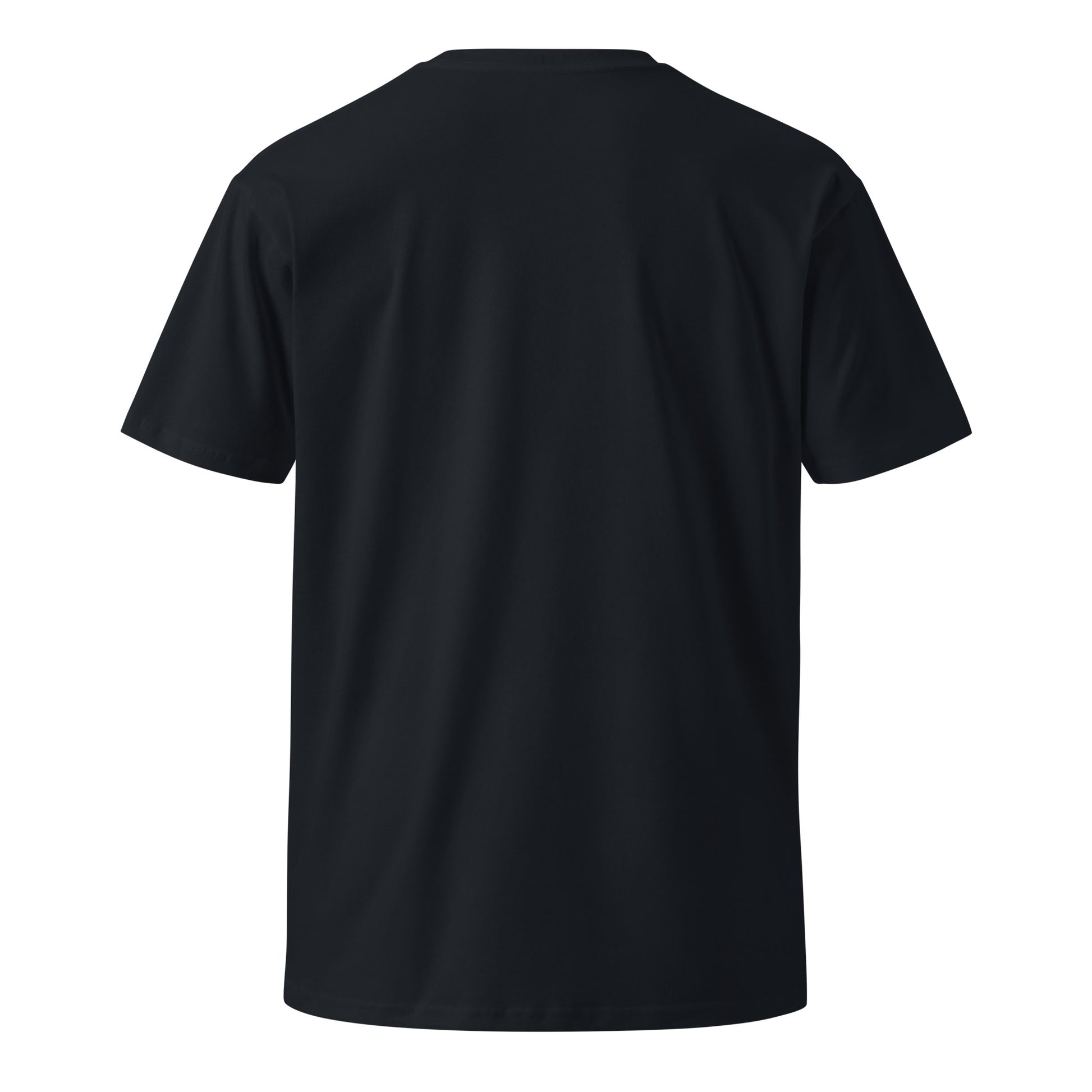 Unisex navy premium T-shirt by Dietz Computer Systeme featuring a comfortable fit and soft fabric, displayed from the back.
