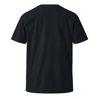 Unisex navy premium T-shirt by Dietz Computer Systeme featuring a comfortable fit and soft fabric, displayed from the back.