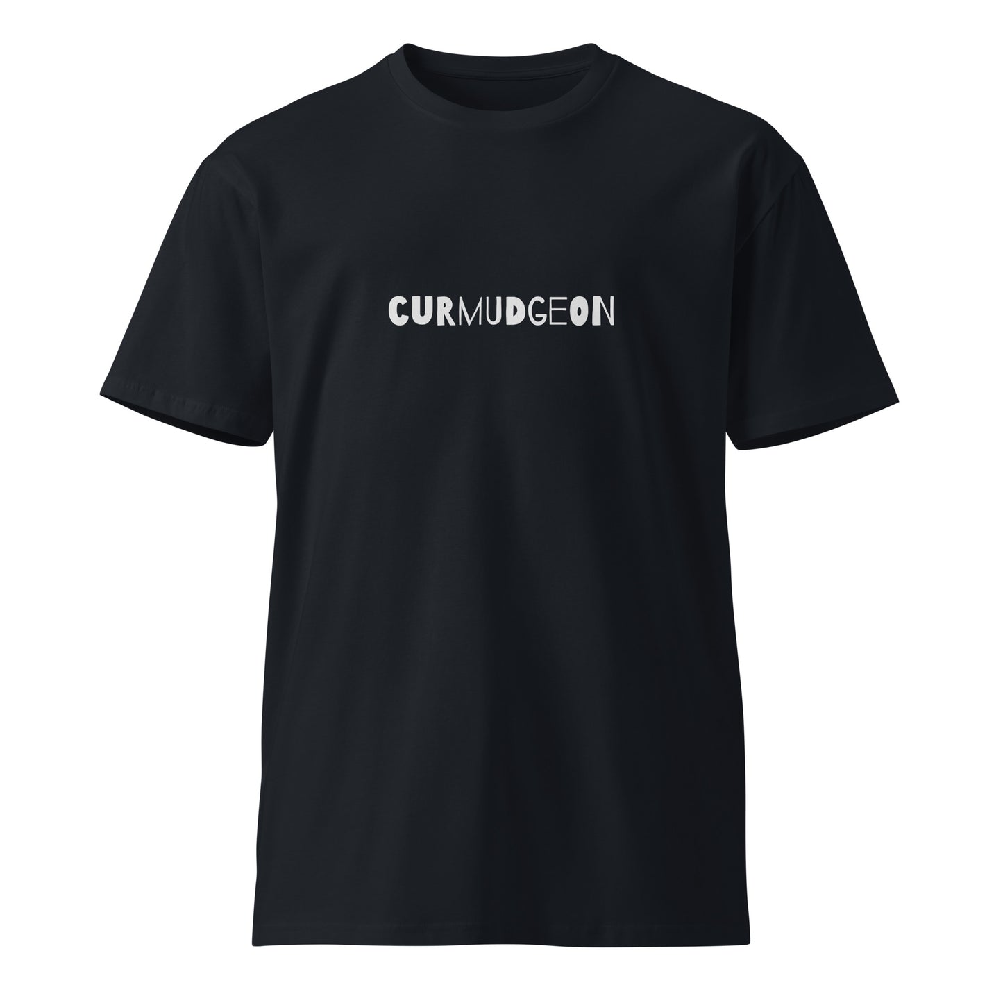 Dark navy unisex premium T-shirt by Wayward.biz, front view showcasing a comfortable fit and high-quality fabric.