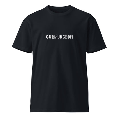 Dark navy unisex premium T-shirt by Wayward.biz, front view showcasing a comfortable fit and high-quality fabric.