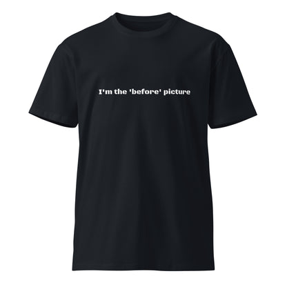 Unisex dark navy premium T-shirt from wayward.biz featuring a simple front design and comfortable fit.