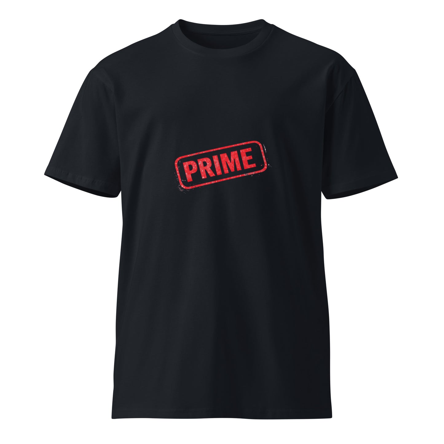 Navy Prime unisex premium T-shirt by wayward.biz with a front view showing a classic fit and soft cotton fabric.