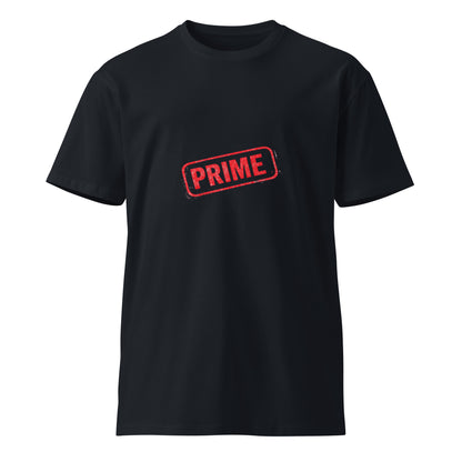 Navy Prime unisex premium T-shirt by wayward.biz with a front view showing a classic fit and soft cotton fabric.