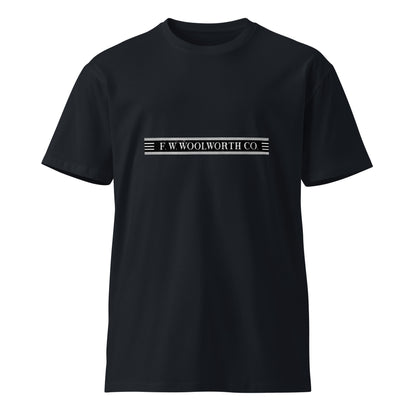 Unisex navy premium T-shirt by wayward.biz with a classic fit, front view showing smooth fabric and minimalist design.