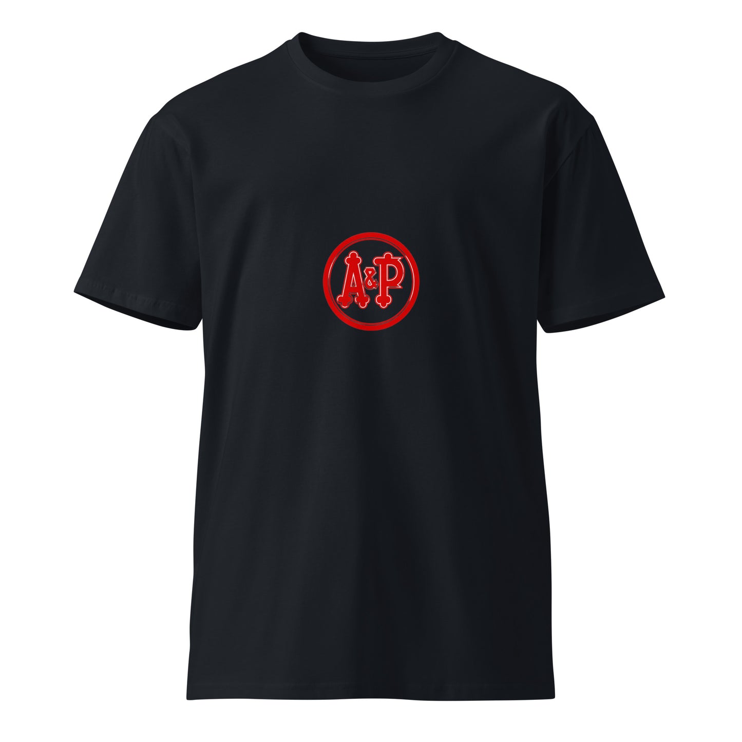 Unisex navy premium T-shirt by wayward.biz with a front design, made from soft, high-quality fabric for casual wear.