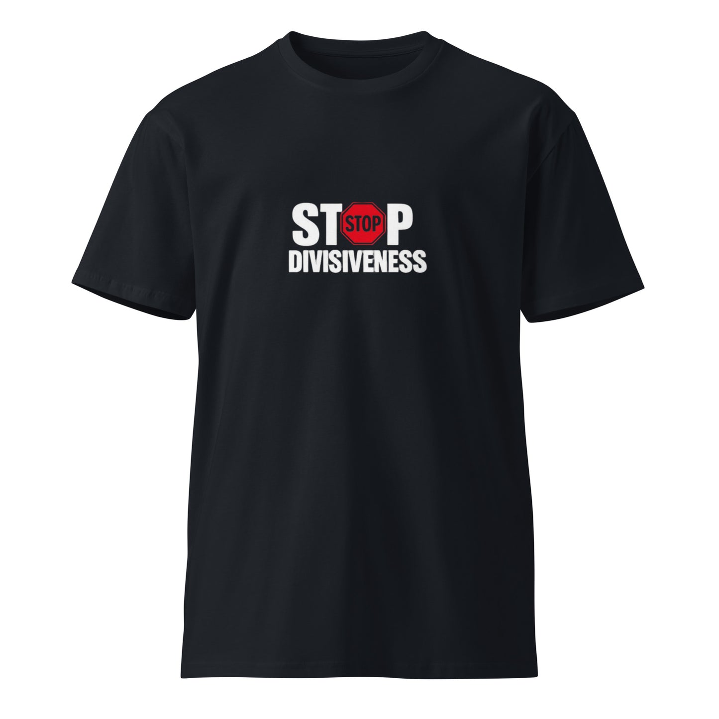 Unisex navy premium T-shirt by wayward.biz with a simple, stylish design on the front. Comfortable, high-quality casual wear.