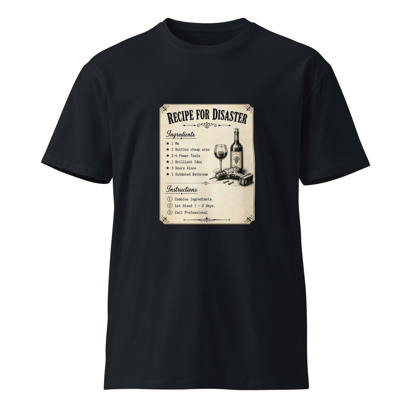 Navy unisex premium T-shirt from wayward.biz with a front graphic design, casual style, and comfortable fit.