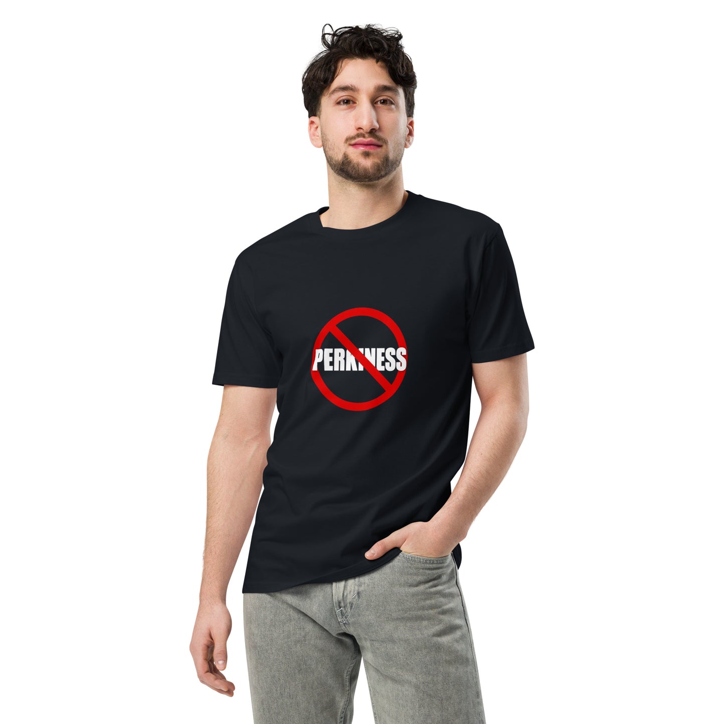 Unisex navy premium T-shirt from wayward.biz with a front view, showcasing a comfortable fit and high-quality fabric.
