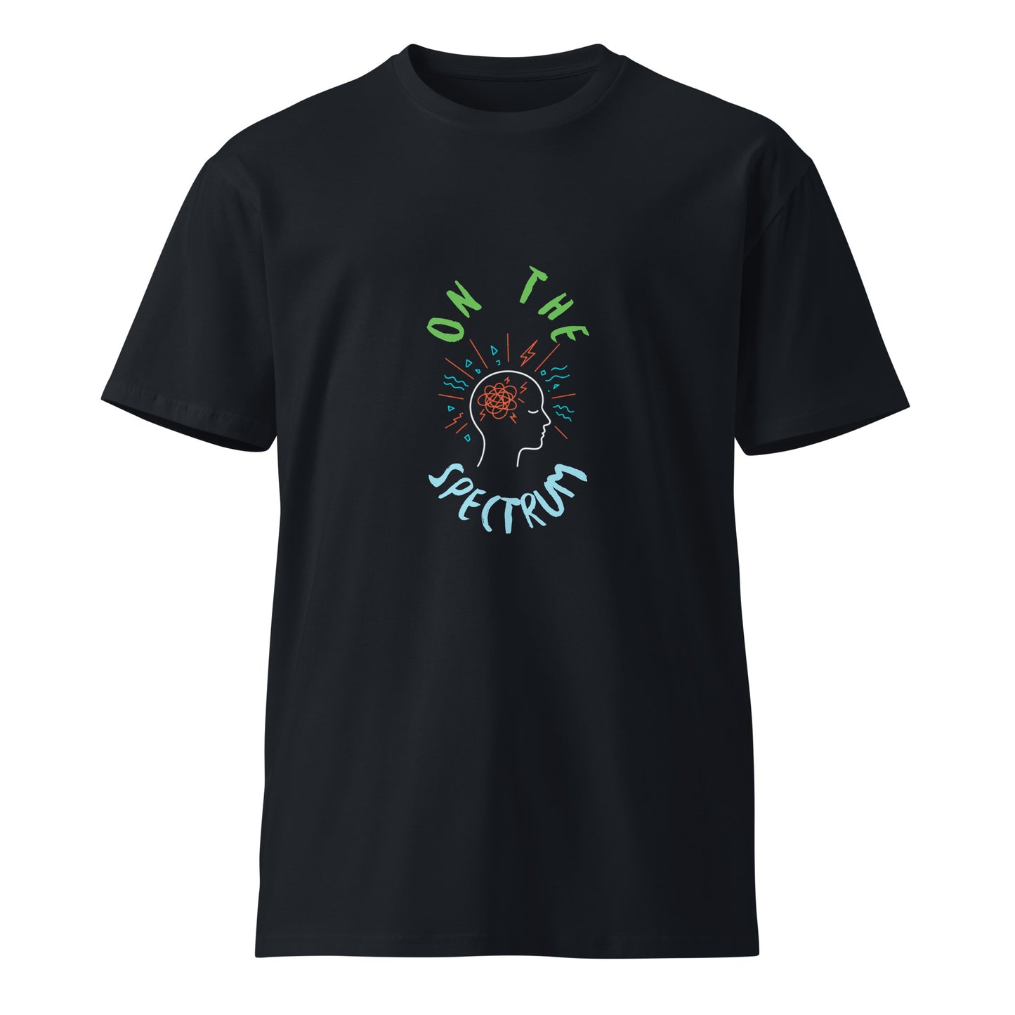 Unisex dark navy premium T-shirt from Wayward.biz featuring a simple front design, made from soft, high-quality fabric.