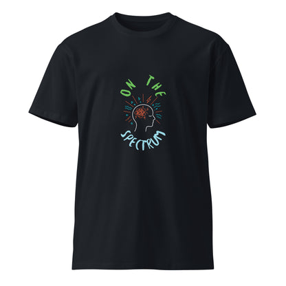 Unisex dark navy premium T-shirt from Wayward.biz featuring a simple front design, made from soft, high-quality fabric.
