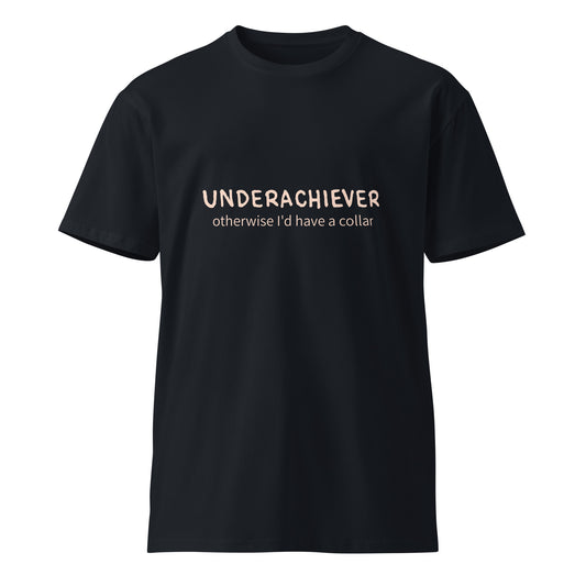Unisex navy premium T-shirt from wayward.biz with a simple front design, made of soft, high-quality fabric.
