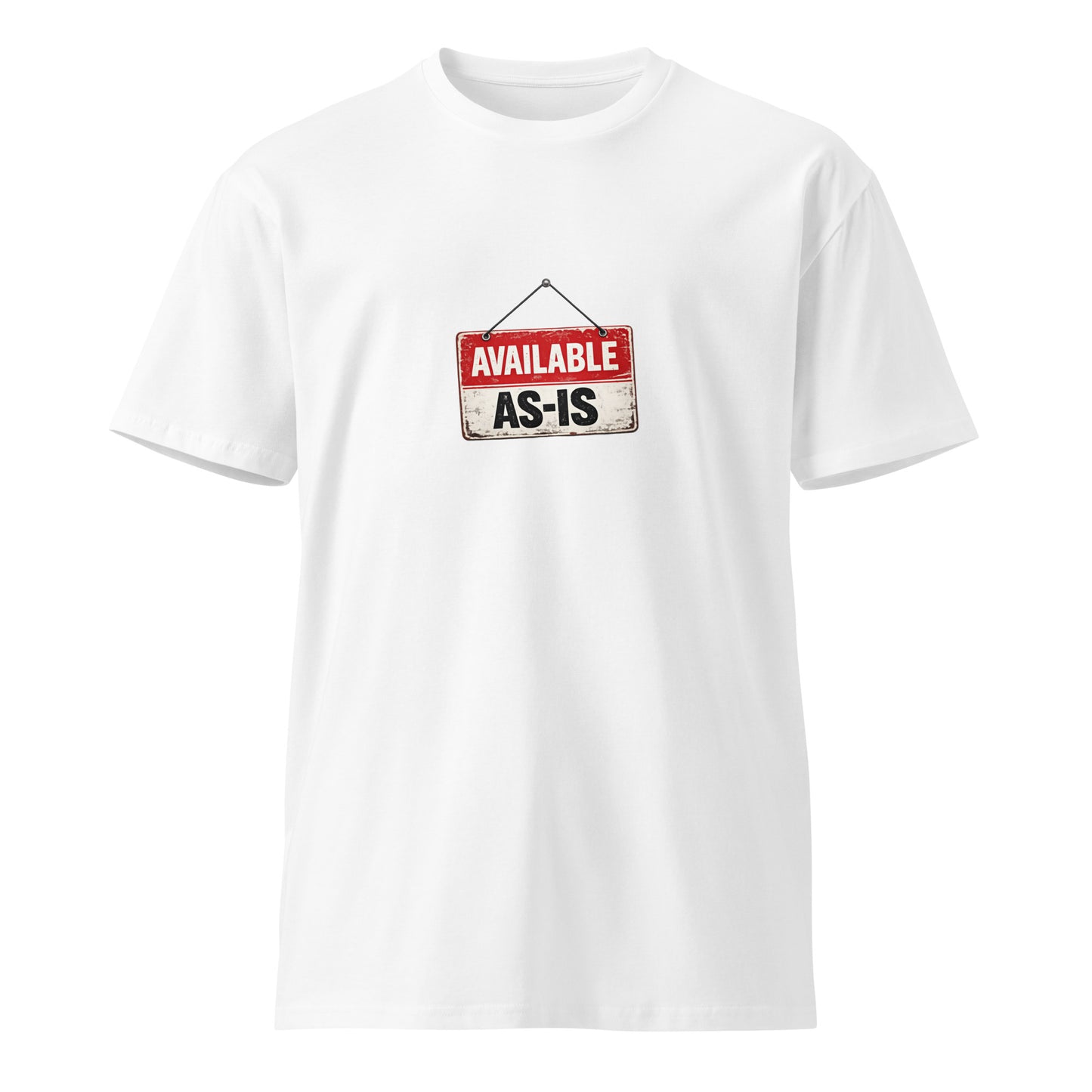 Unisex white premium T-shirt by wayward.biz displayed front view, soft fabric, classic fit, suitable for casual wear.
