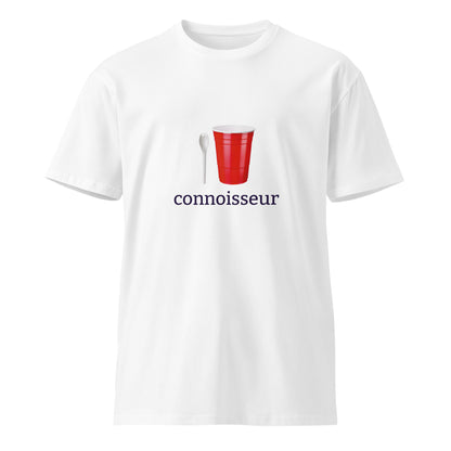 White unisex premium T-shirt from Wayward.biz featuring a simple, classic design, perfect for casual wear and everyday comfort.