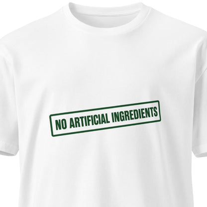 Unisex white premium T-shirt from wayward.biz with a front view, showcasing a clean, classic design without artificial ingredients.