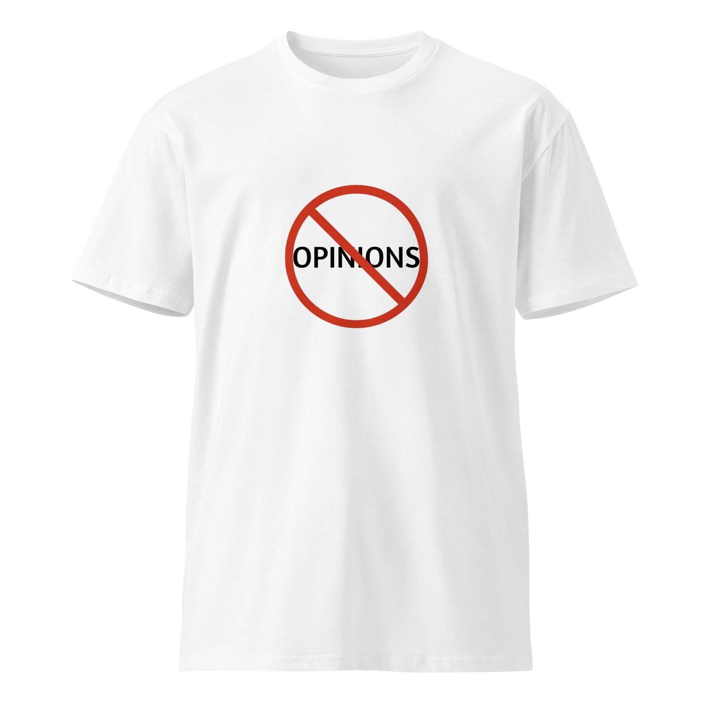 Unisex white premium T-shirt from wayward.biz, front view showcasing soft fabric and classic fit.