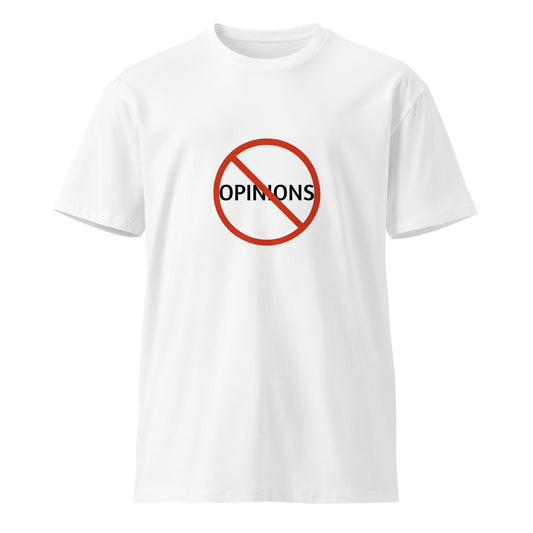 Unisex white premium T-shirt from wayward.biz, front view showcasing soft fabric and classic fit.