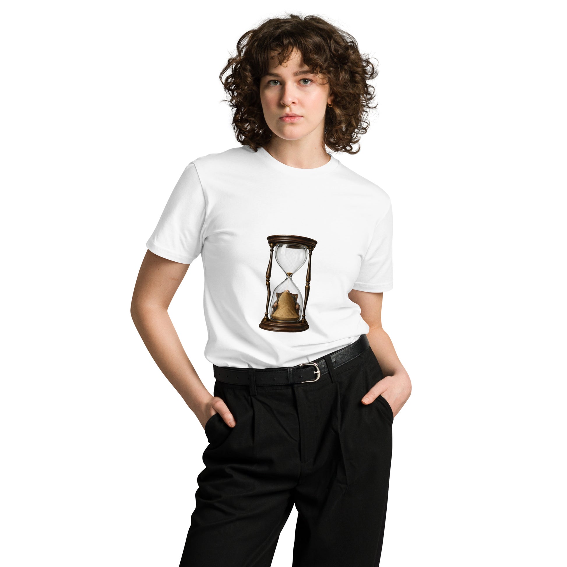 White unisex premium T-shirt from Wayward.biz featuring a simple, clean front design.