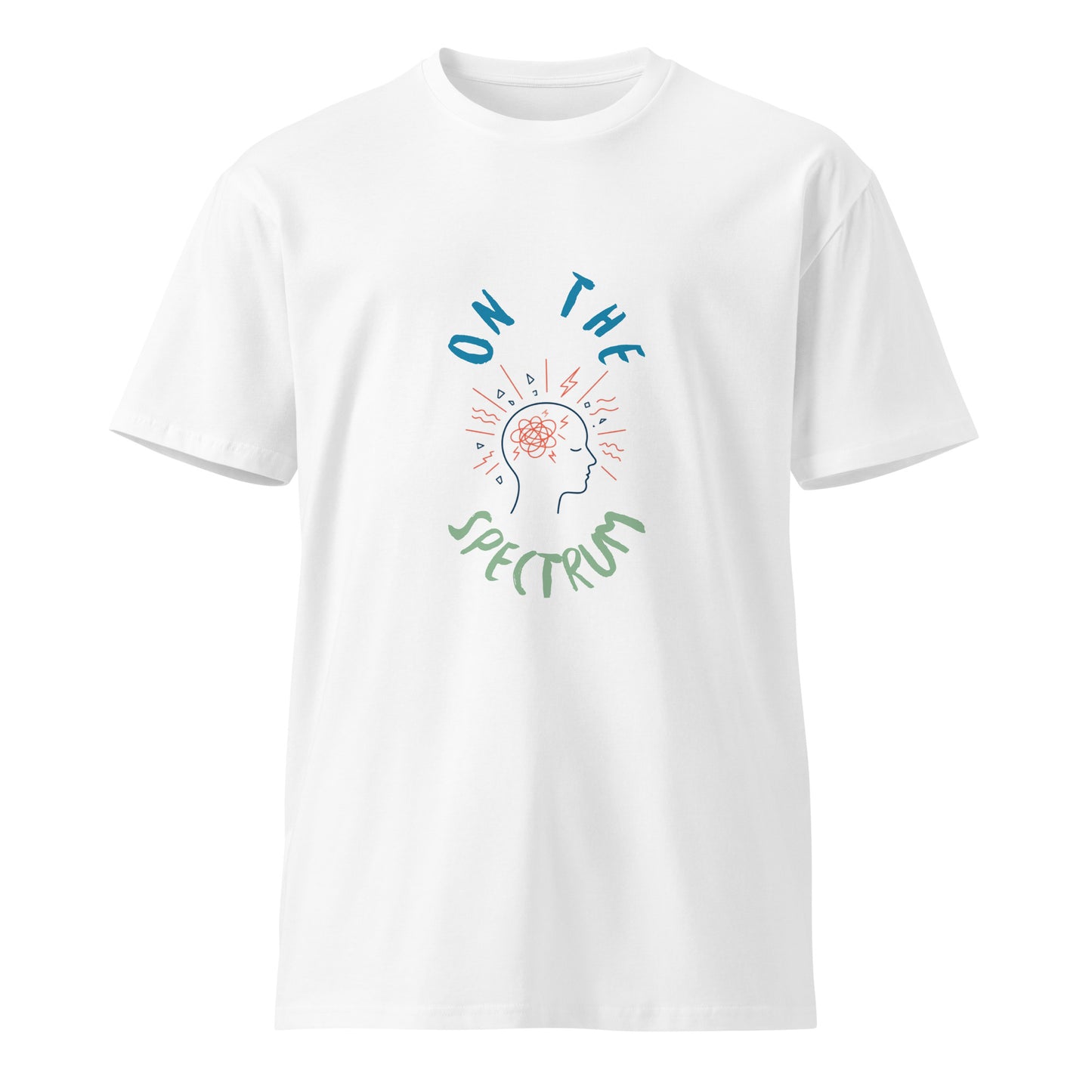 Unisex white premium T-shirt from Wayward.biz with a front view, showcasing a simple and stylish design.