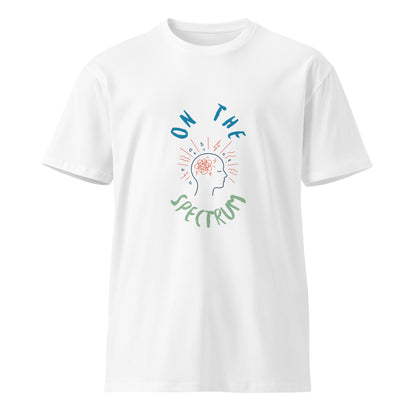 Unisex white premium T-shirt from Wayward.biz with a front view, showcasing a simple and stylish design.