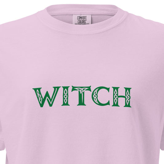 Women's heavyweight boxy T-shirt in orchid color from Wayward.biz, front view showing relaxed fit and soft fabric.